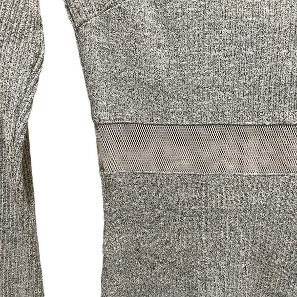 LF Rumor Boutique Long Sleeve Mock Neck Mesh Dress Grey Size Medium - Picture 4 of 8